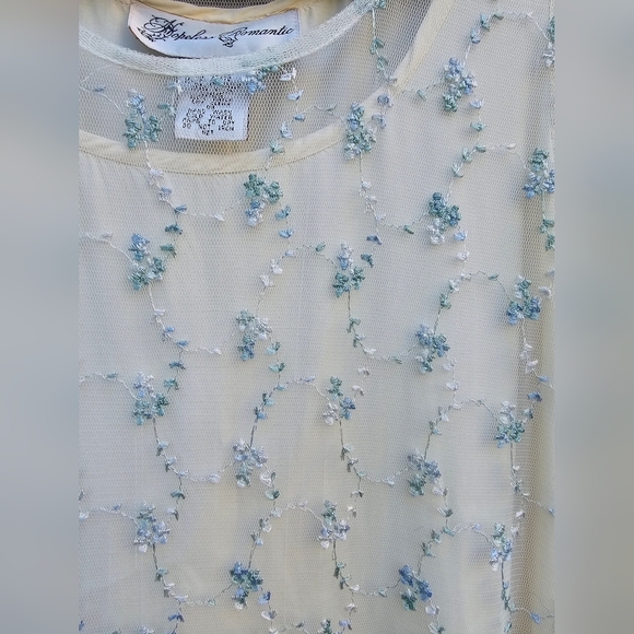 Hopeless Romantic Vintage Dress with Sheer overlay sz M - Picture 3 of 13